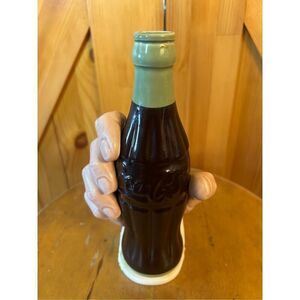 Coke Coca Cola Ceramic Bottle Hand Napkin Straw Holder Collectible Table Decor (